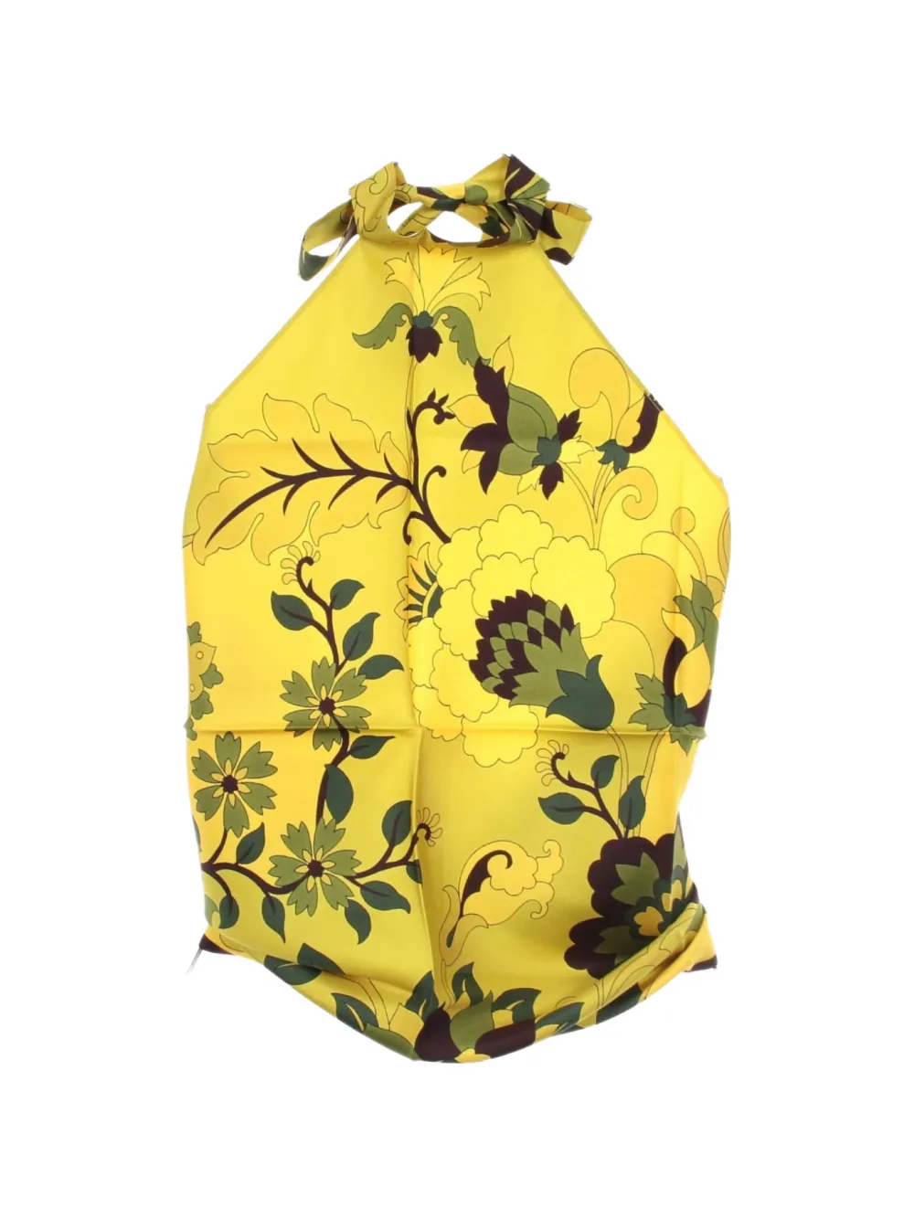 Christian Dior Pre-Owned floral-print halterneck top - Giallo