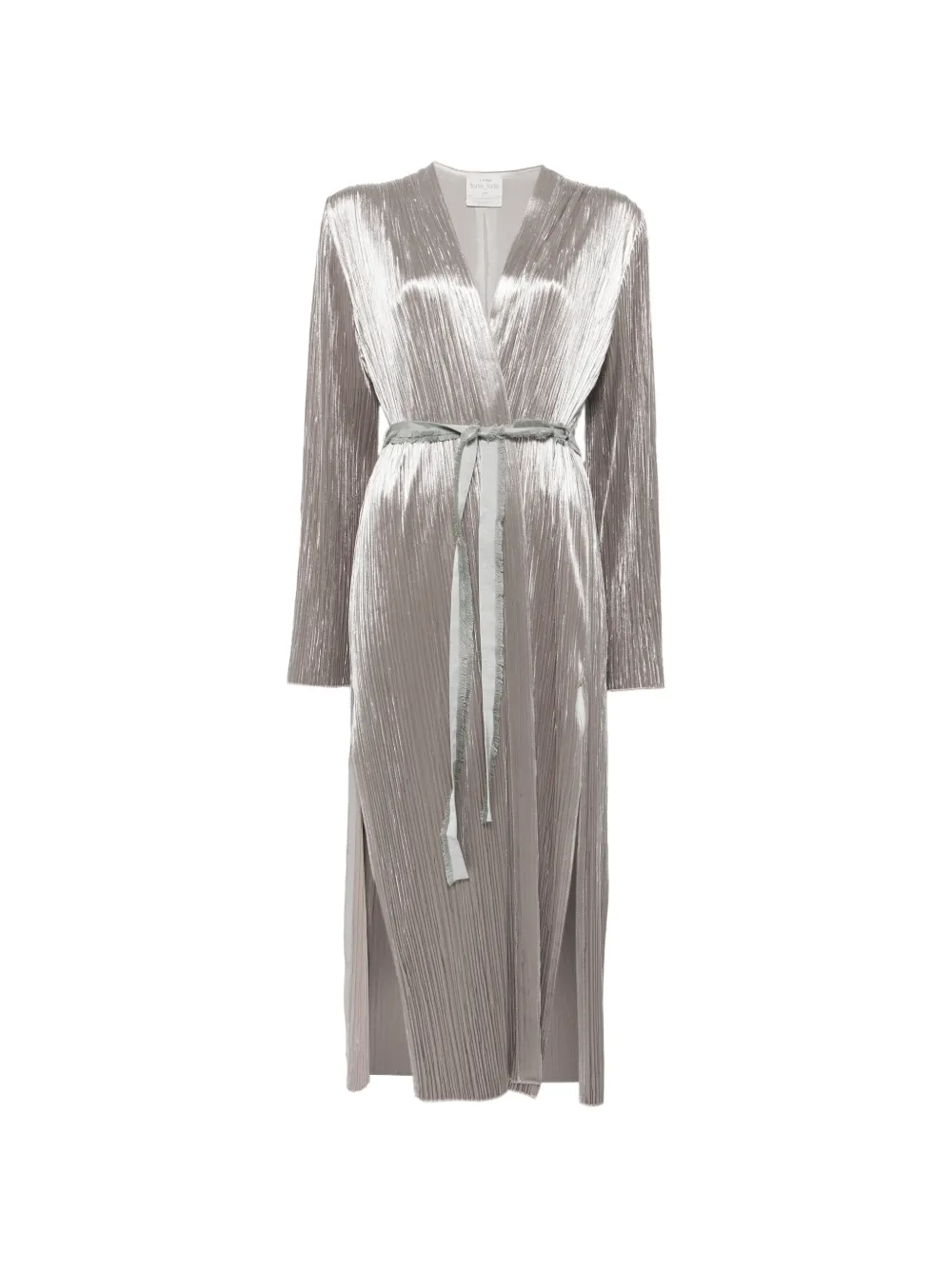 Forte Forte plissé-effect belted coat - Grau