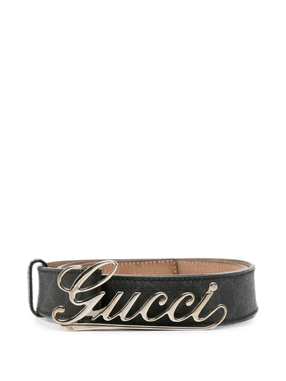 Gucci Pre-Owned 2010s logo-plaque belt - Nero