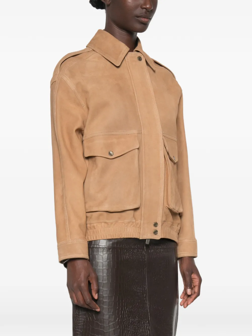 Salvatore Santoro Leren jack Beige