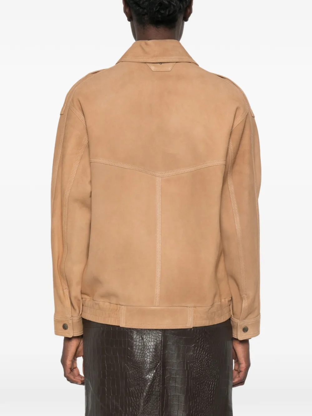Salvatore Santoro Leren jack Beige