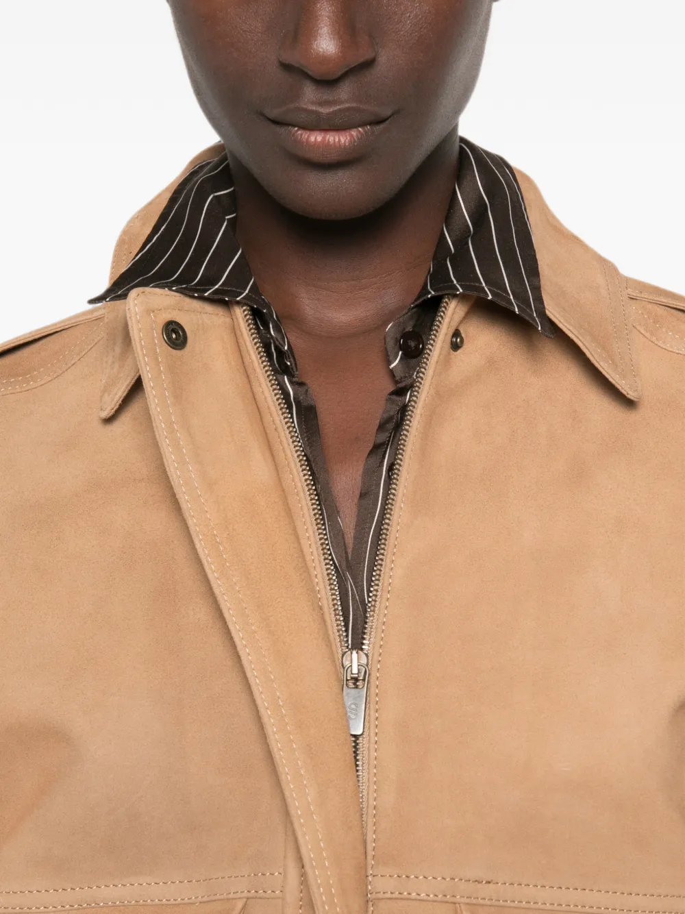Salvatore Santoro Leren jack Beige