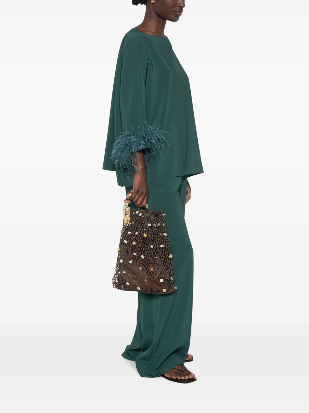 Gianluca Capannolo Claudia elasticated palazzo pants Groen