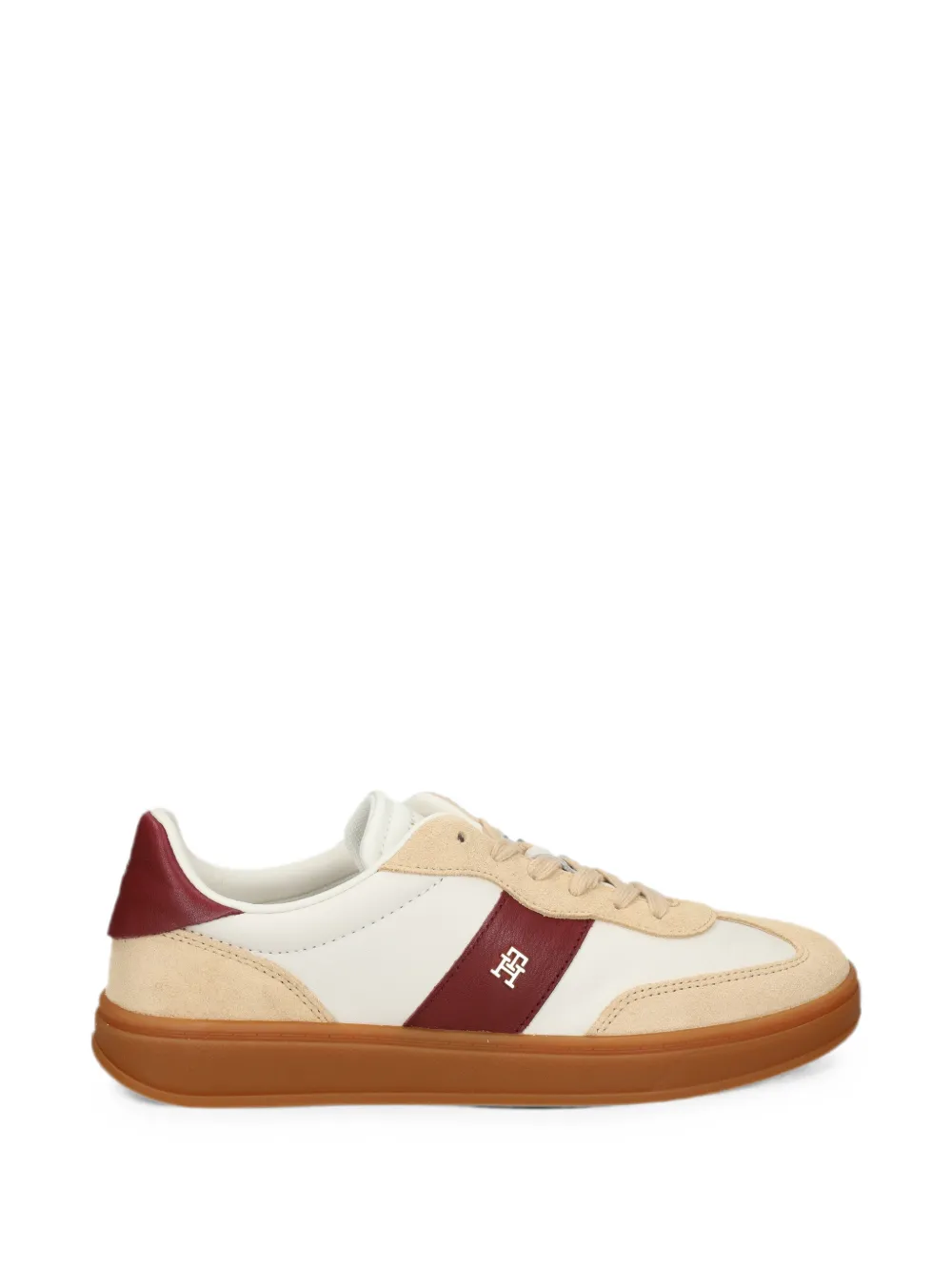 Tommy Hilfiger suede-panelled leather sneakers - Weiß