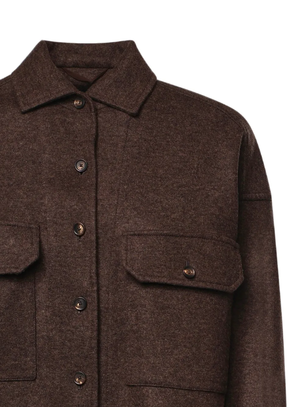 Loro Piana Button-up shirtjack met borstzak Bruin