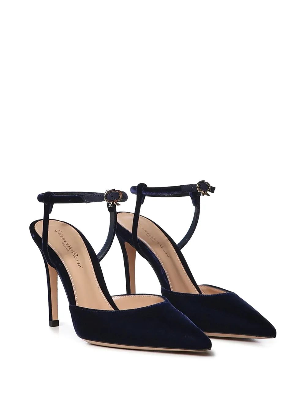 Gianvito Rossi pointed-toe ankle-strap pumps Blauw