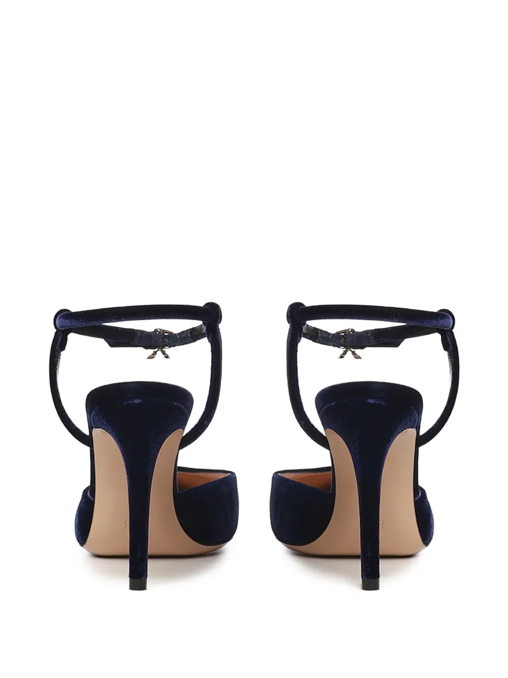 Gianvito Rossi pointed-toe ankle-strap pumps Blauw