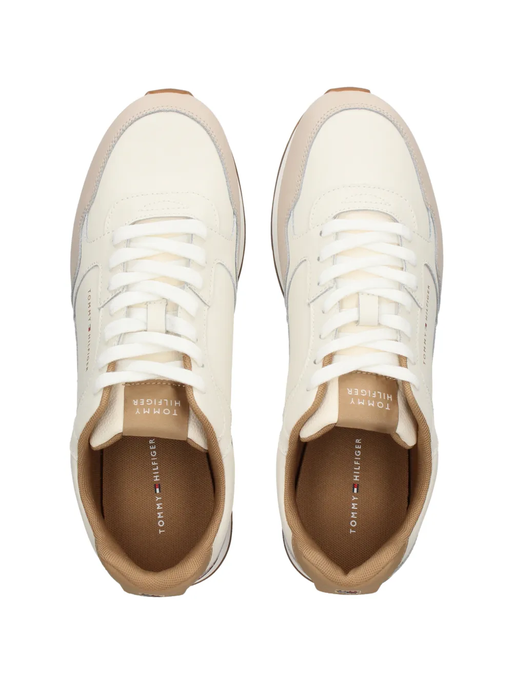 Tommy Hilfiger panelled leather sneakers Wit