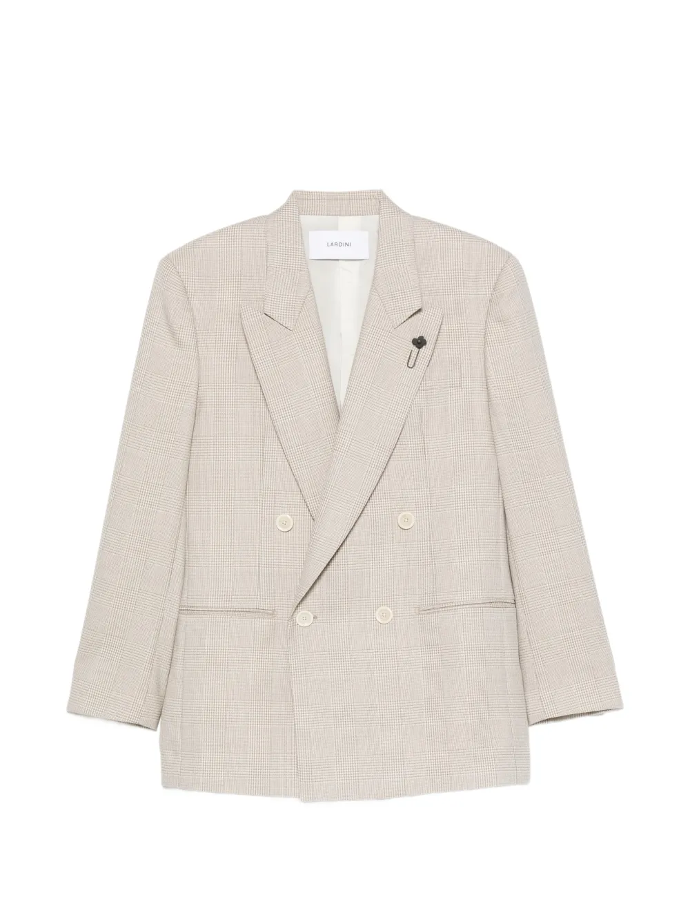 Lardini houndstooth-pattern double-breasted blazer - Nude