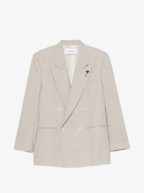 Lardini houndstooth-pattern double-breasted blazer 