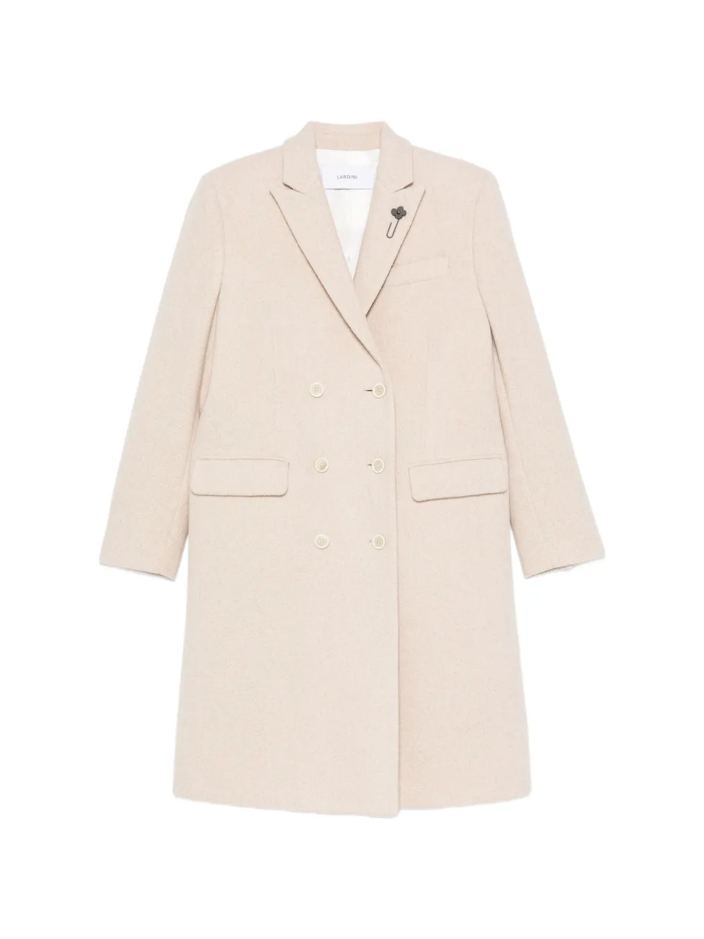 Lardini double-breasted notched-lapel wool coat - Nude