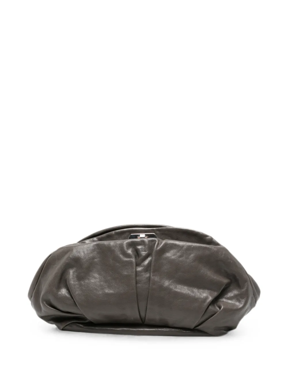 Pre-owned Marni 2000s Ruched-detail Clutch Bag In Grey