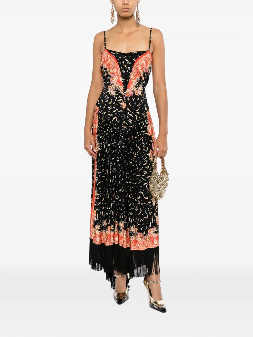 Rabanne Jurk met bloemenprint Zwart