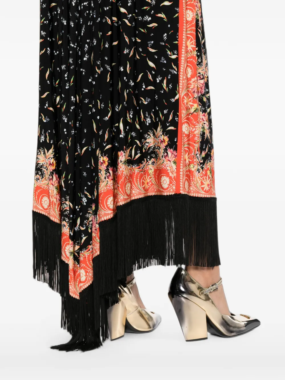 Rabanne Jurk met bloemenprint Zwart