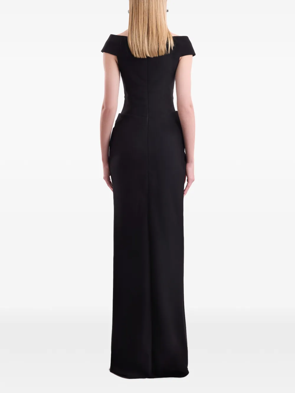 Gemy Maalouf Off-shoulder maxi-jurk met bloemen Zwart