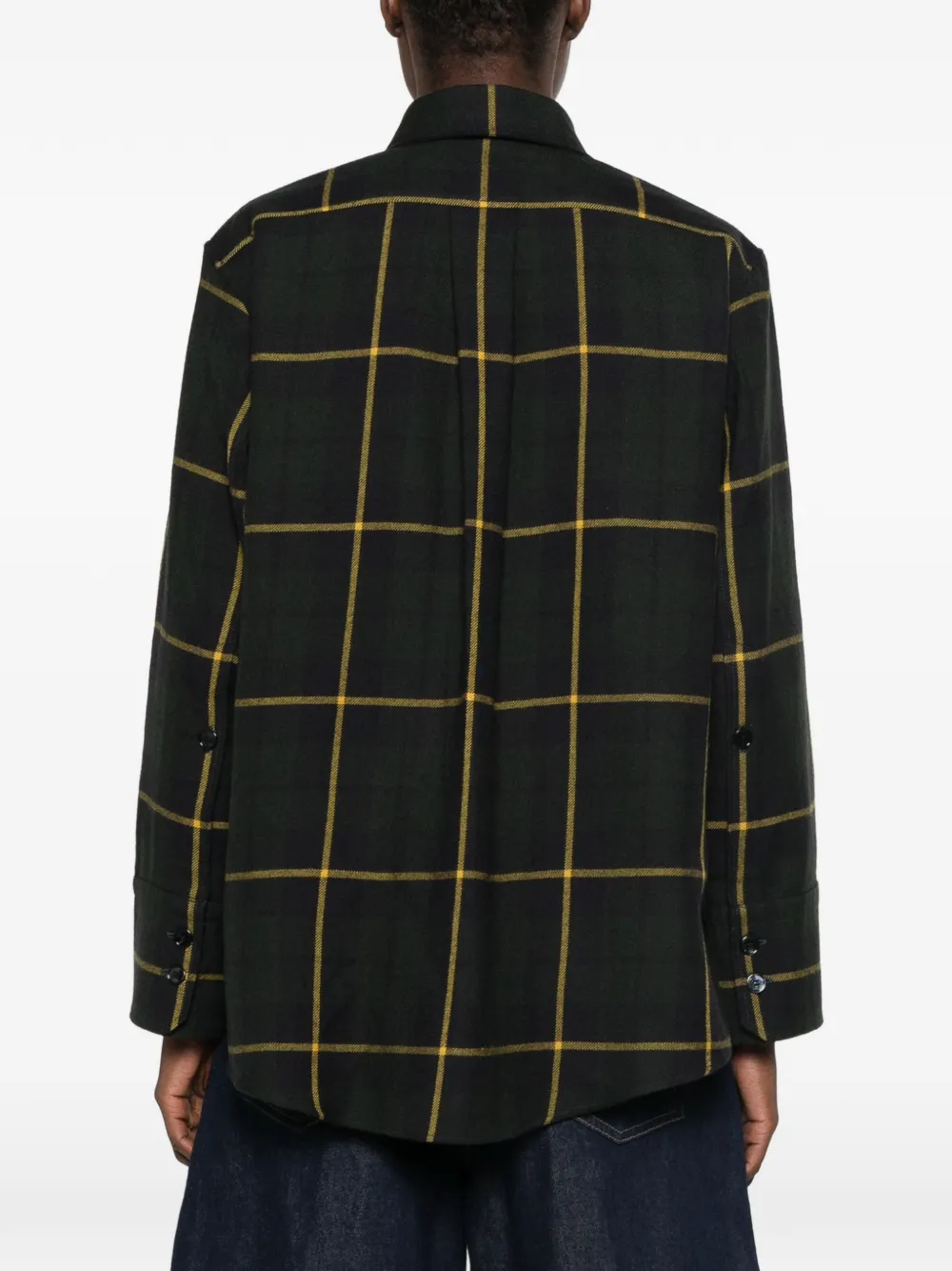 Patou Geruite blouse met klepzak Groen