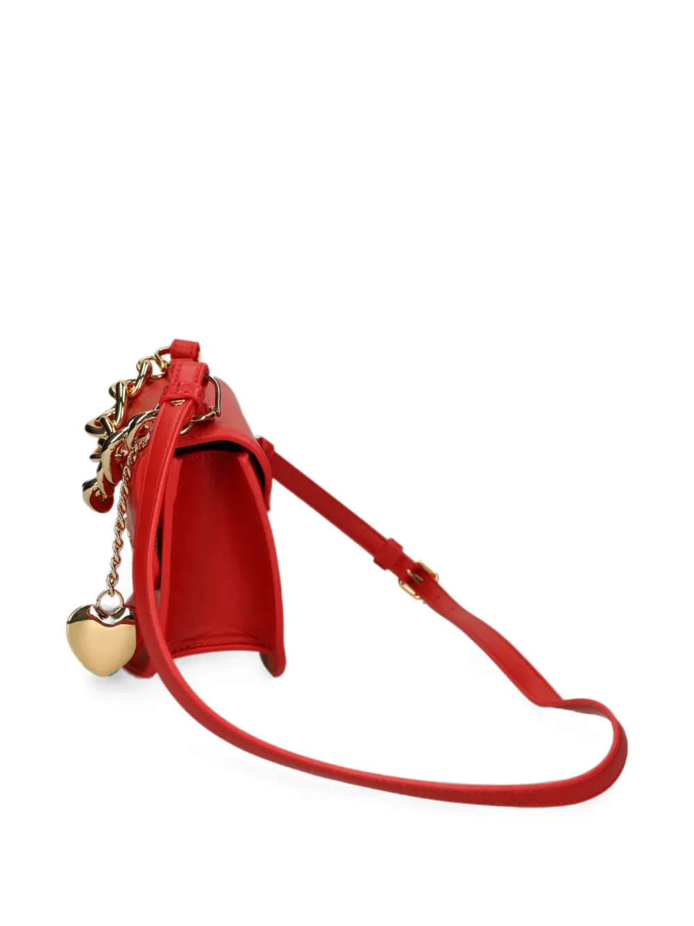 Love Moschino Crossbodytas met ketting en hartbedel Rood