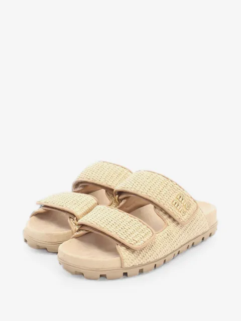 Miu Miu Pre-Owned 2000s logo touch-strap slide sandals
