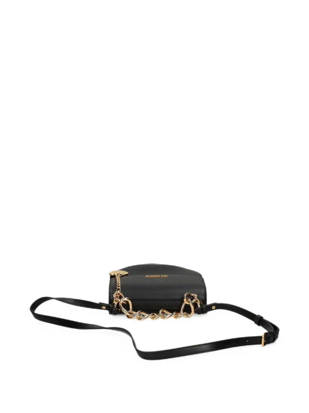 Love Moschino Crossbodytas met hartbedel en schakelketting Zwart