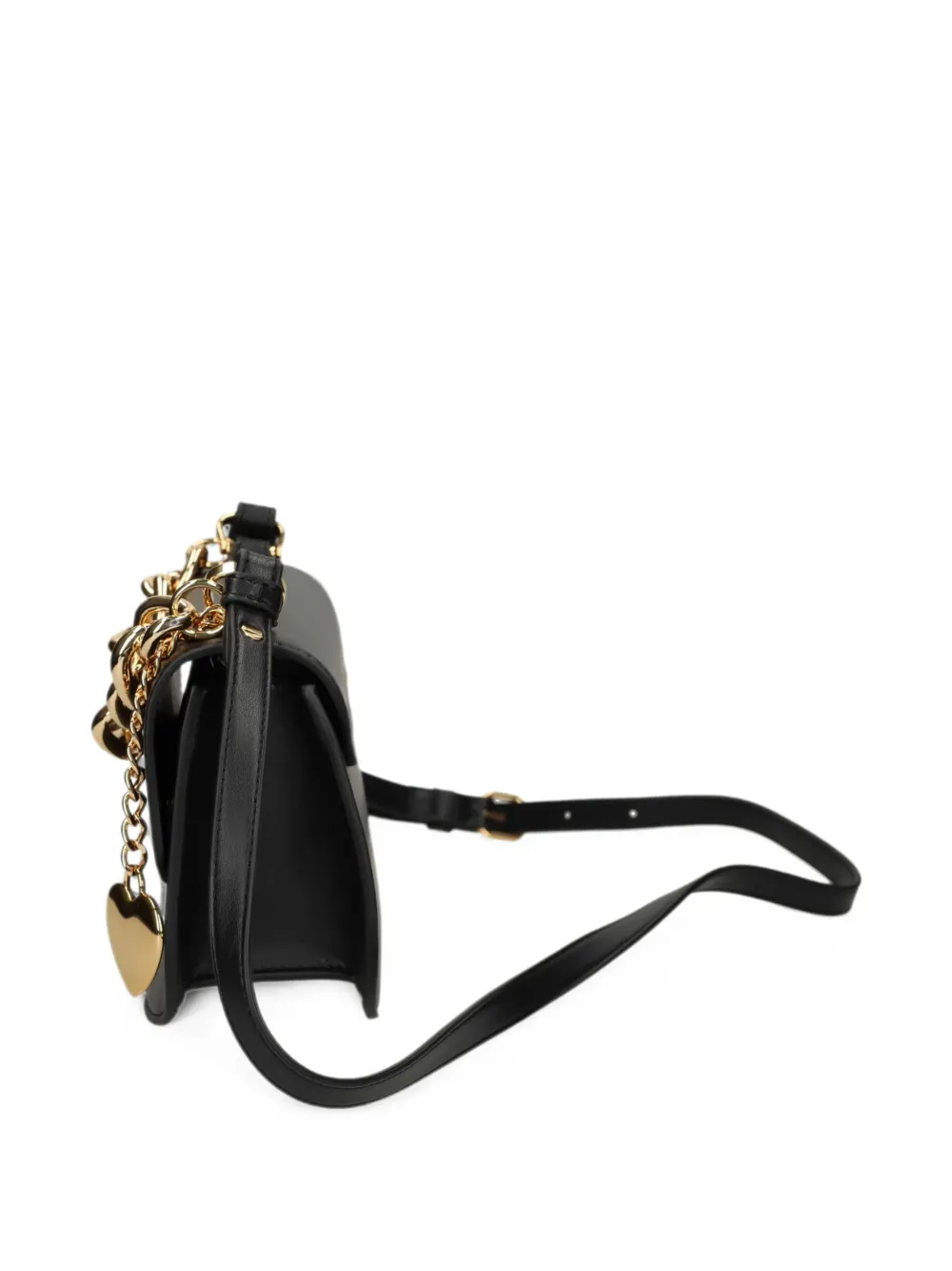 Love Moschino Crossbodytas met hartbedel en schakelketting Zwart