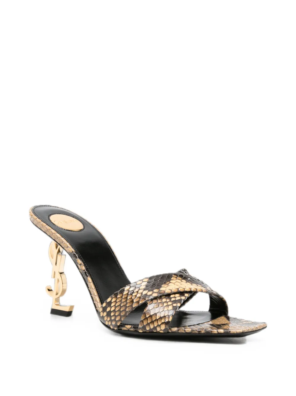 Saint Laurent Opyum snakeskin-effect sandals Bruin