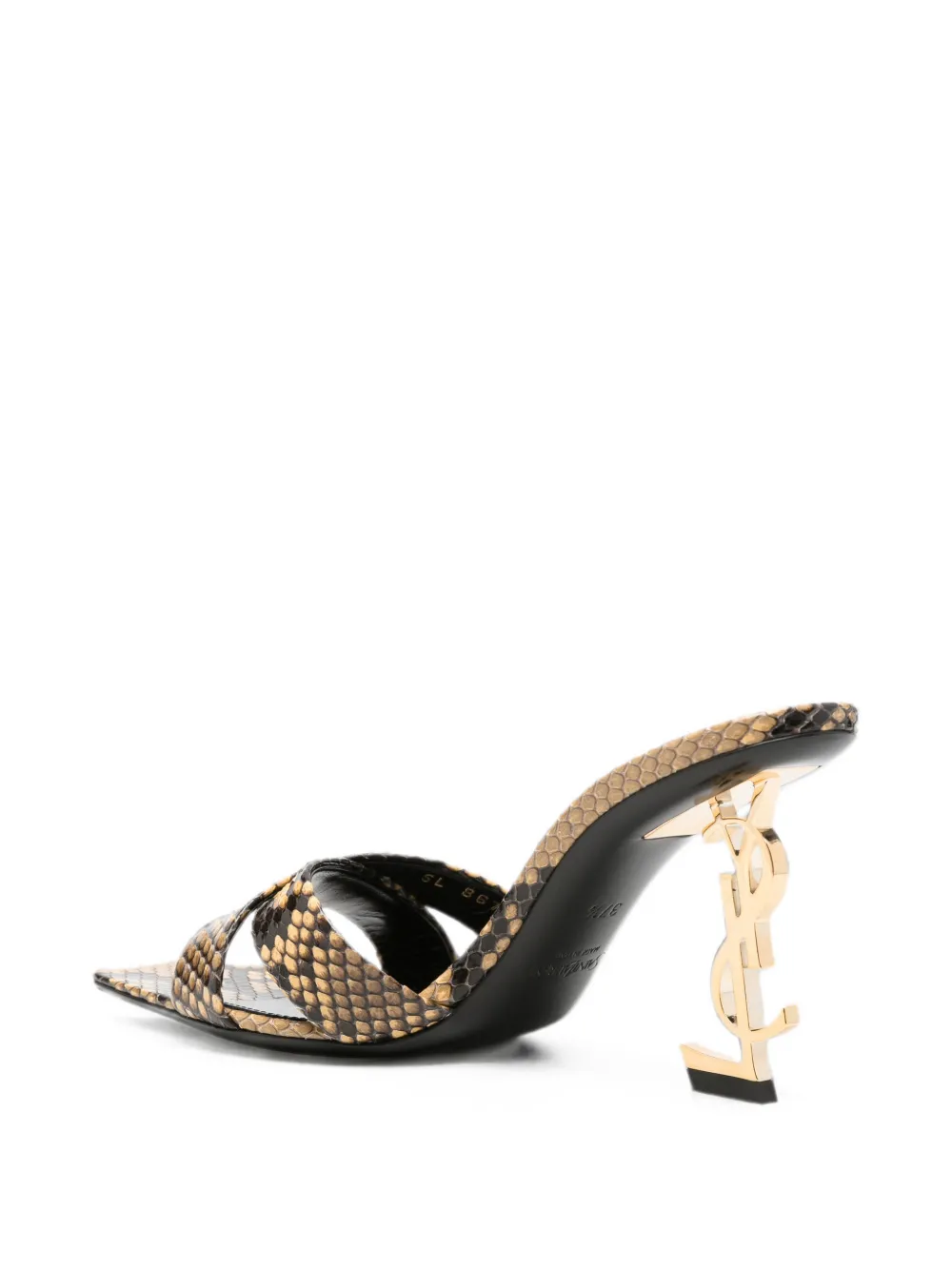 Saint Laurent Opyum snakeskin-effect sandals Bruin
