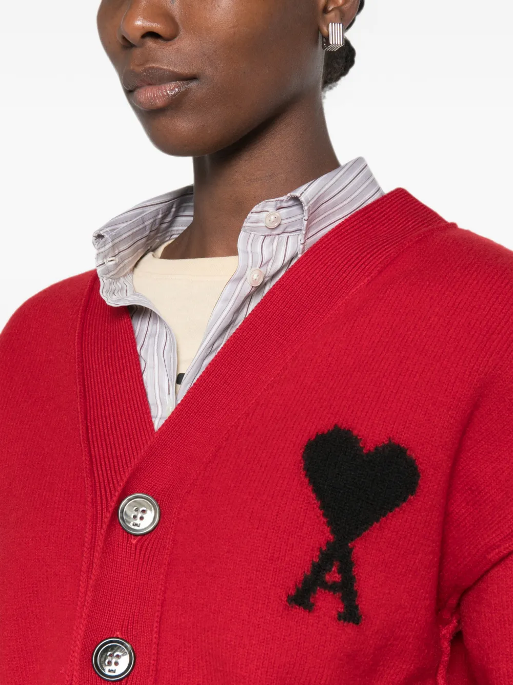 AMI Paris Vest met logo Rood