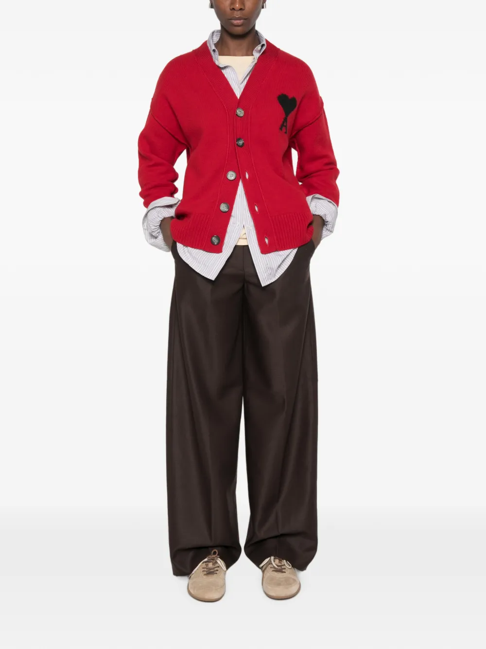 AMI Paris Vest met logo Rood