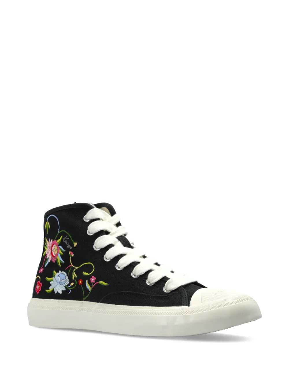 Kenzo Hoshi High floral-embroidered sneakers Zwart