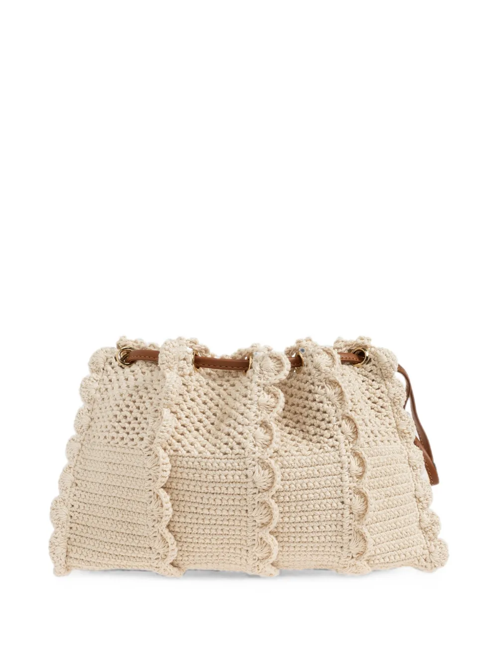 Ulla Johnson Adria Small Ruffled Crochet Clutch Bag in Neutrals, view 4