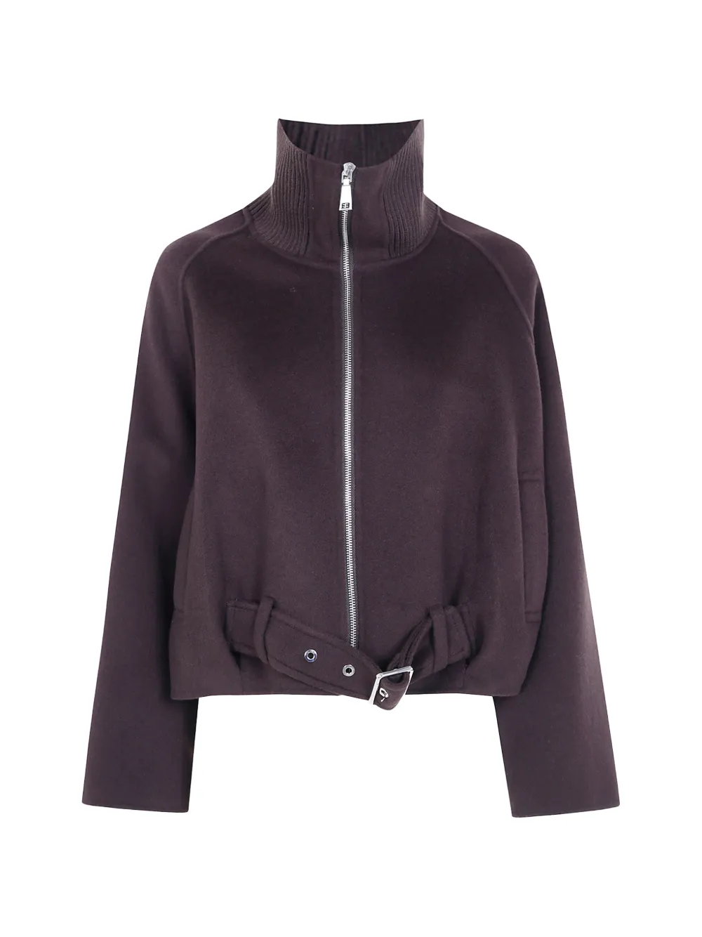 Seventy belted high-neck jacket - Marrone