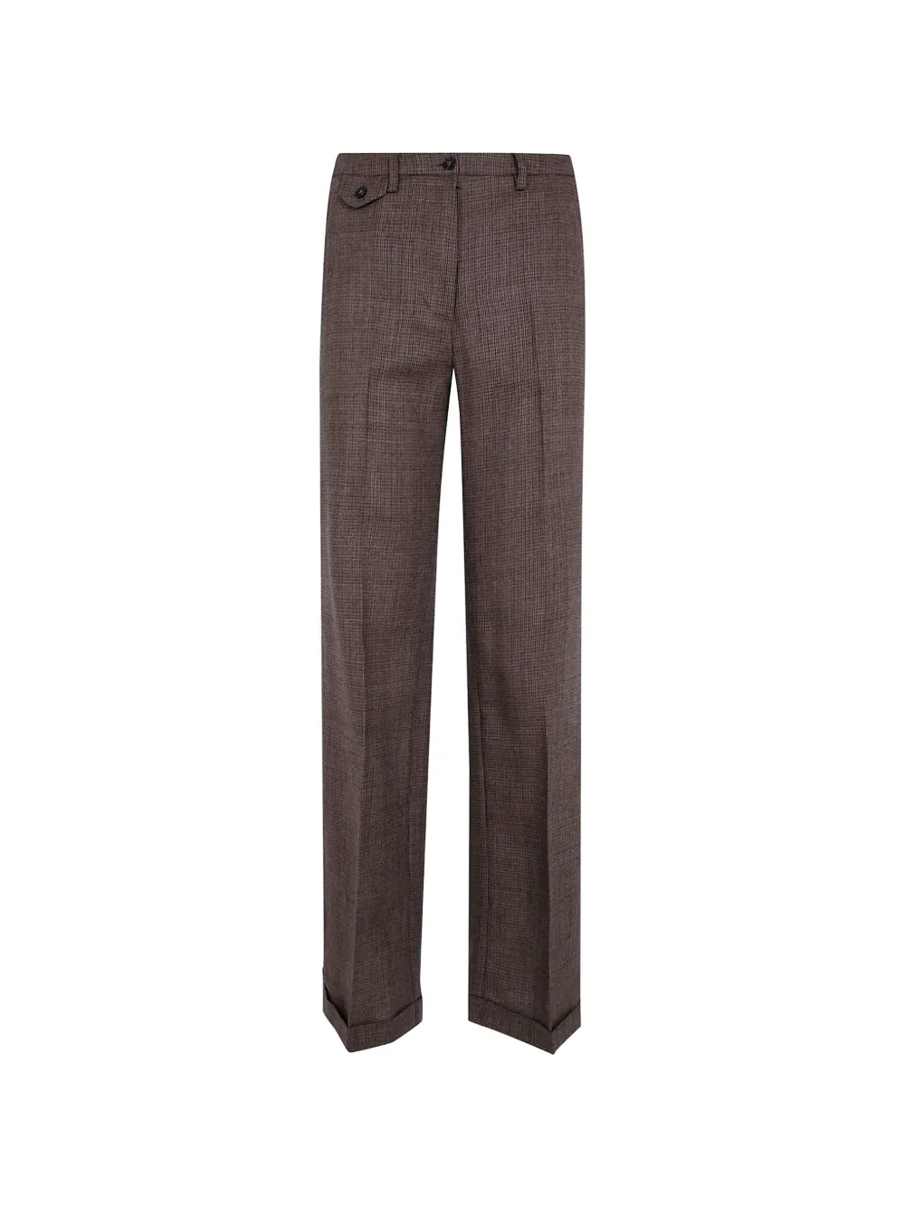 Seventy houndstooth-pattern wool trousers - Marrone