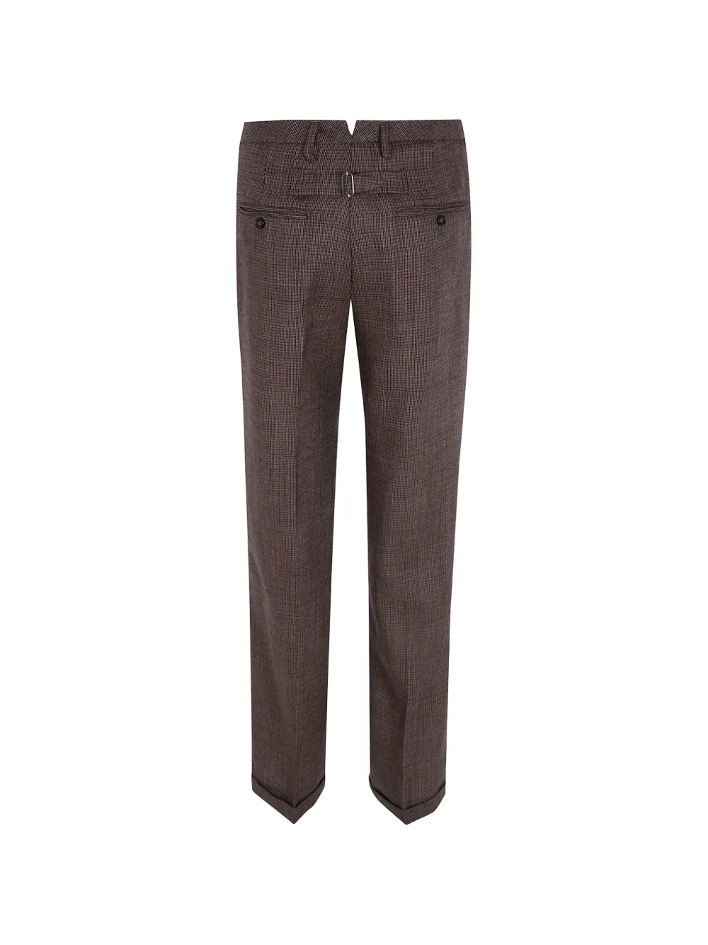 Seventy Wollen broek met pied-de-poule print Bruin