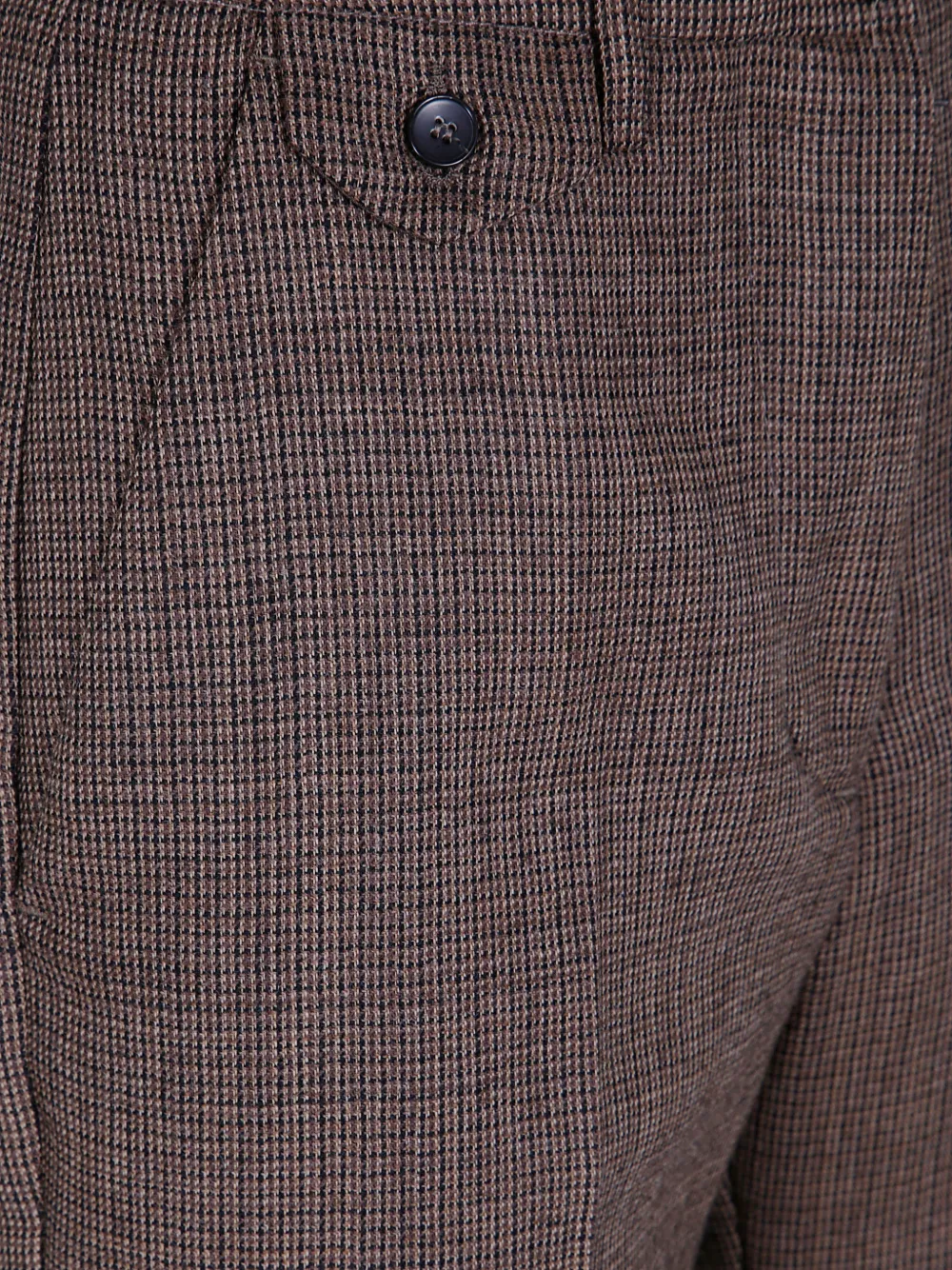Seventy Wollen broek met pied-de-poule print Bruin