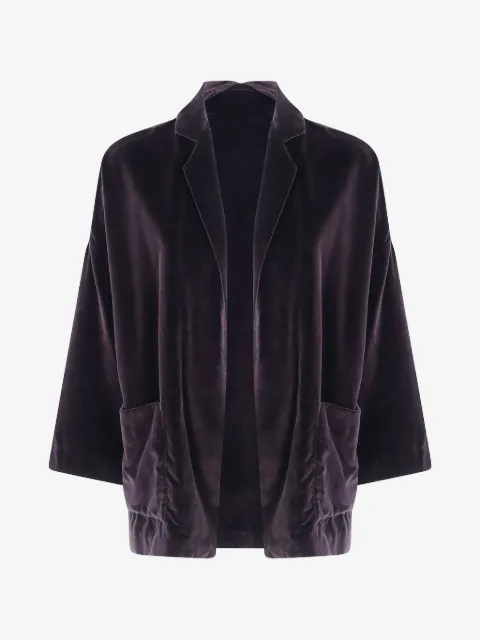 Daniela Gregis velvet-effect notch-lapel oversized jacket