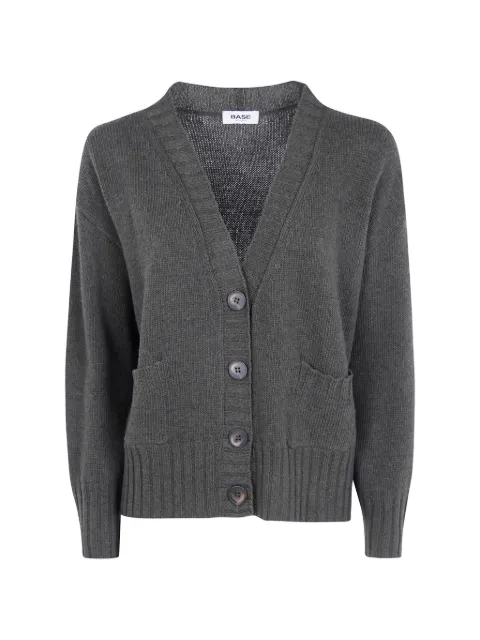 base V-neck button-up cardigan