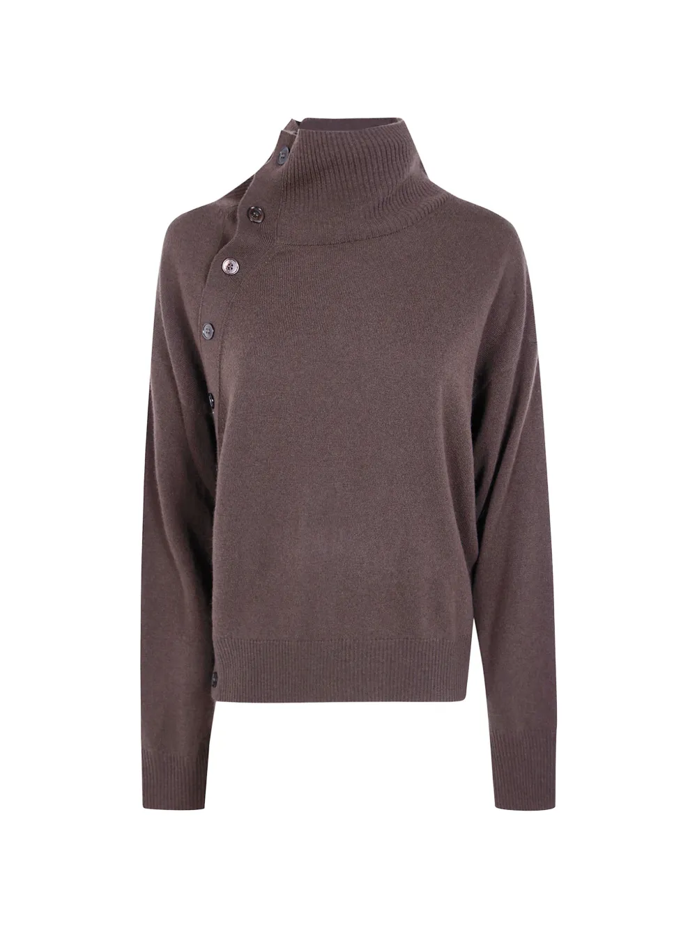 Seventy button-detail high-neck sweater - Braun