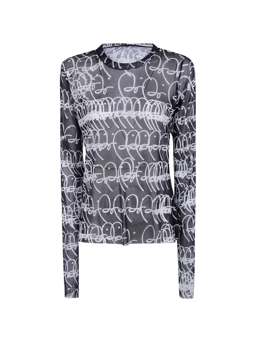 Maria Calderara graphic-print mesh T-shirt