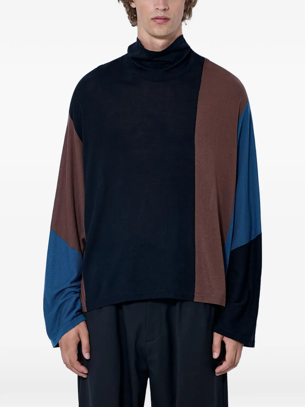 Kiko Kostadinov asymmetric panelled sweater - Black