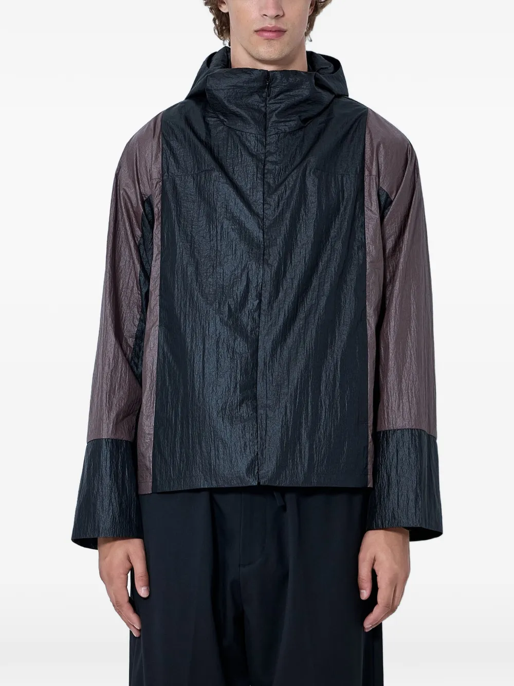 Kiko Kostadinov crinkled colour-block jacket - Schwarz