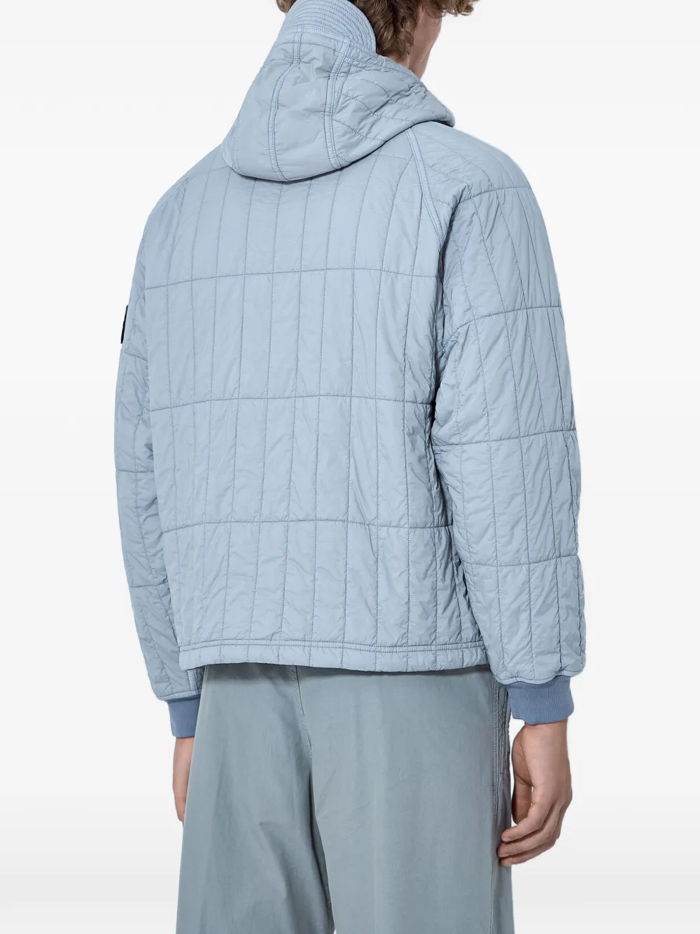 Stone Island 4100015 ultralicht nylon gewatteerd jack Grijs