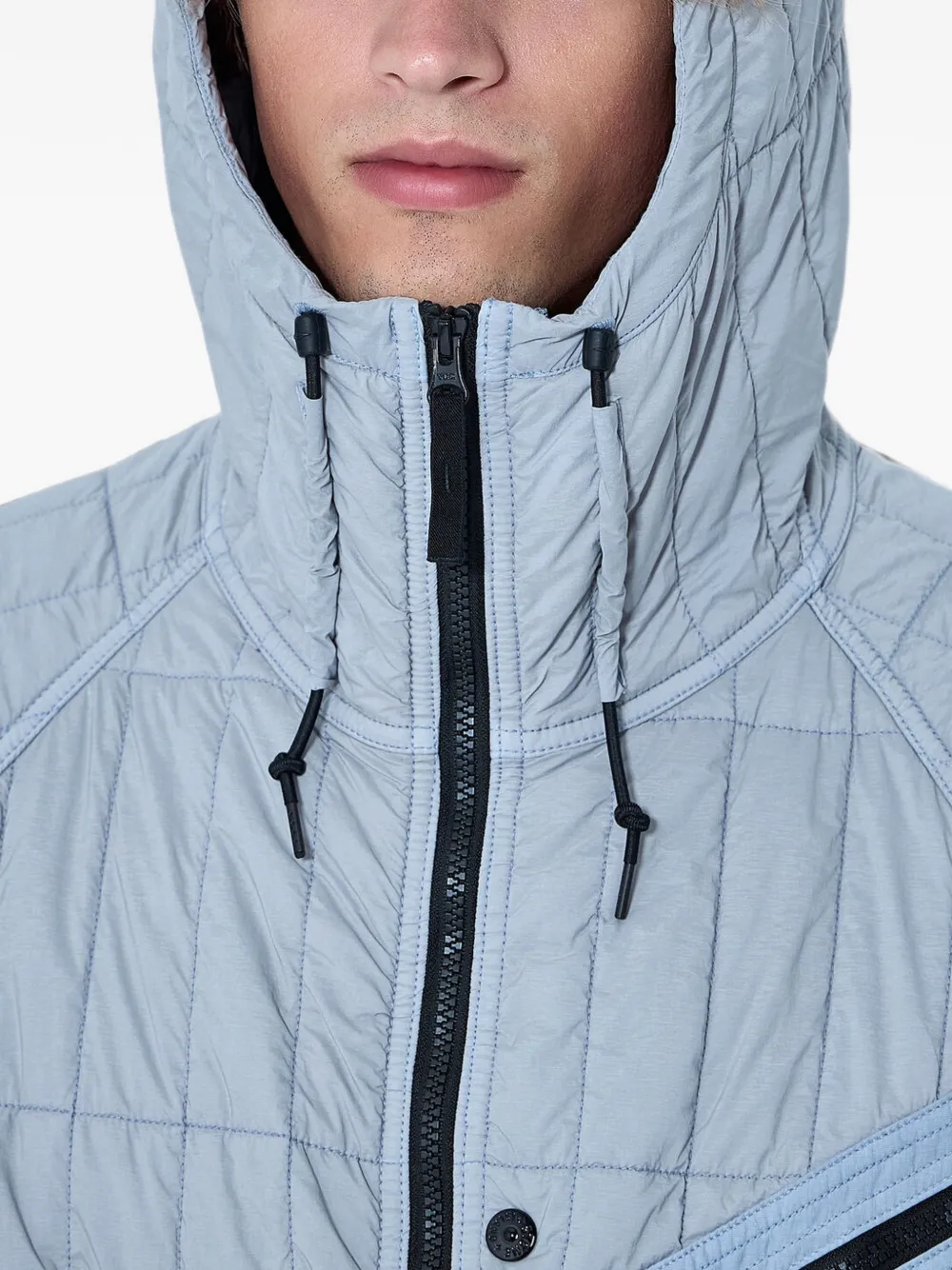 Stone Island 4100015 ultralicht nylon gewatteerd jack Grijs