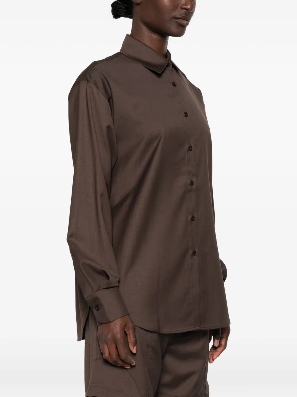 The Frankie Shop Peri Tie blouse met halsdetail Bruin