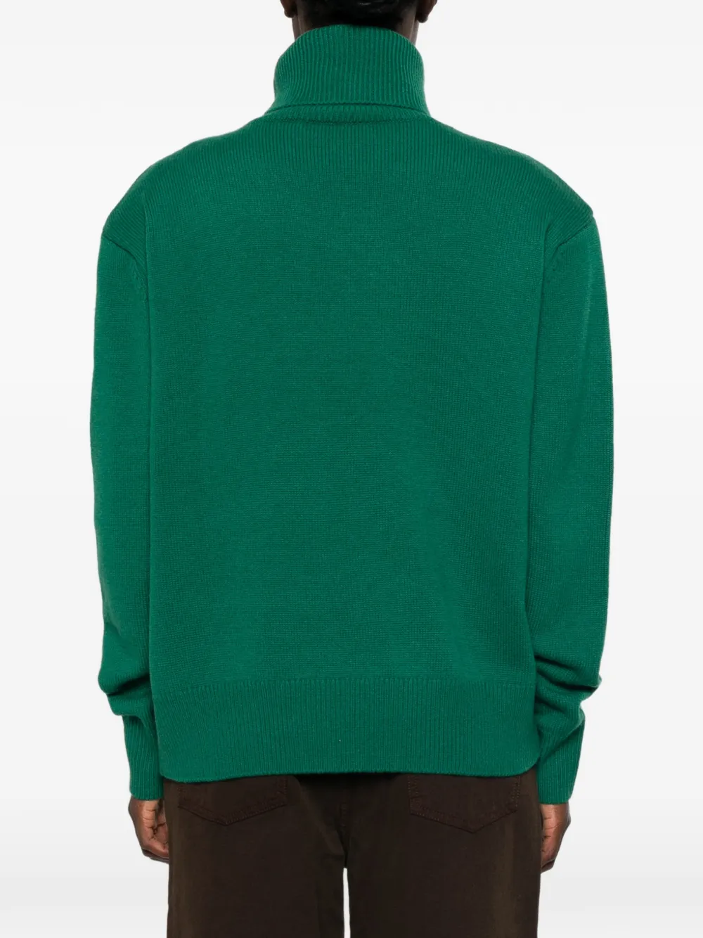 The Frankie Shop Gala gewatteerde gebreide wollen coltrui Groen
