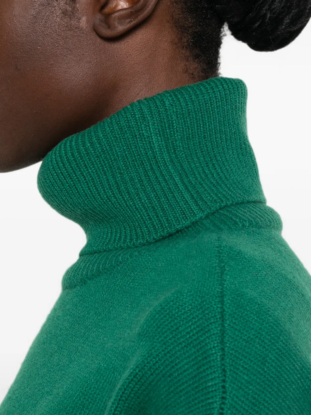 The Frankie Shop Gala gewatteerde gebreide wollen coltrui Groen