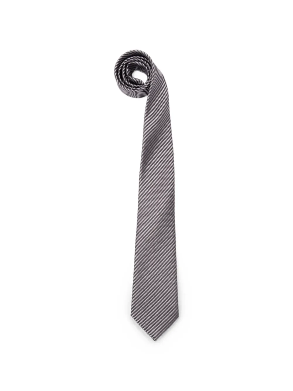 Giorgio Armani diagonal-stripe silk tie - Grau