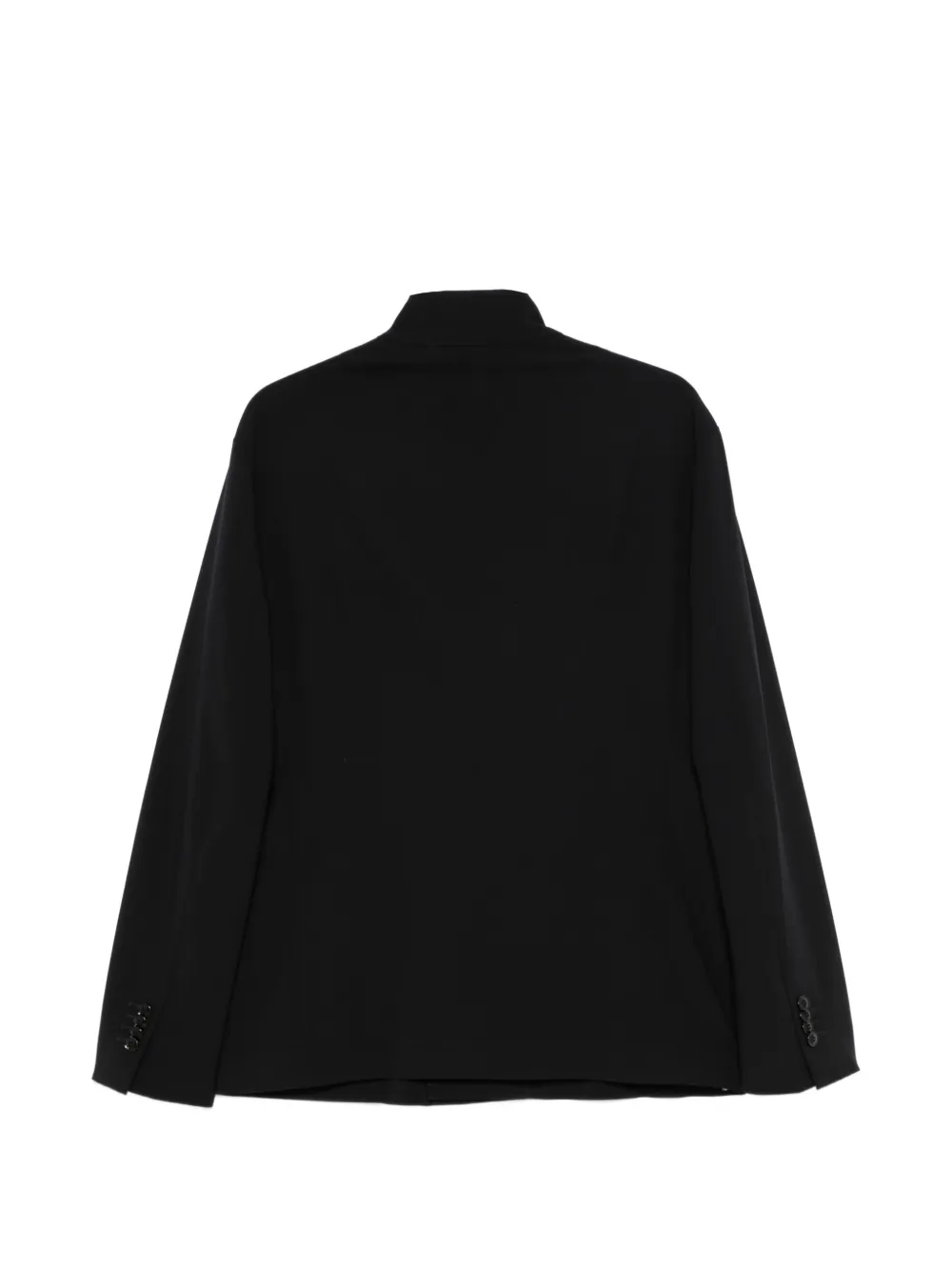 Giorgio Armani collarless single-breasted jacket Zwart
