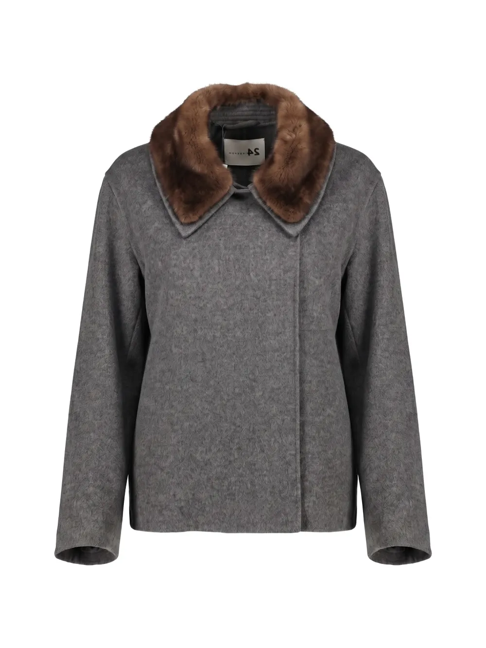 Manzoni 24 fur-collar wool jacket - Grau