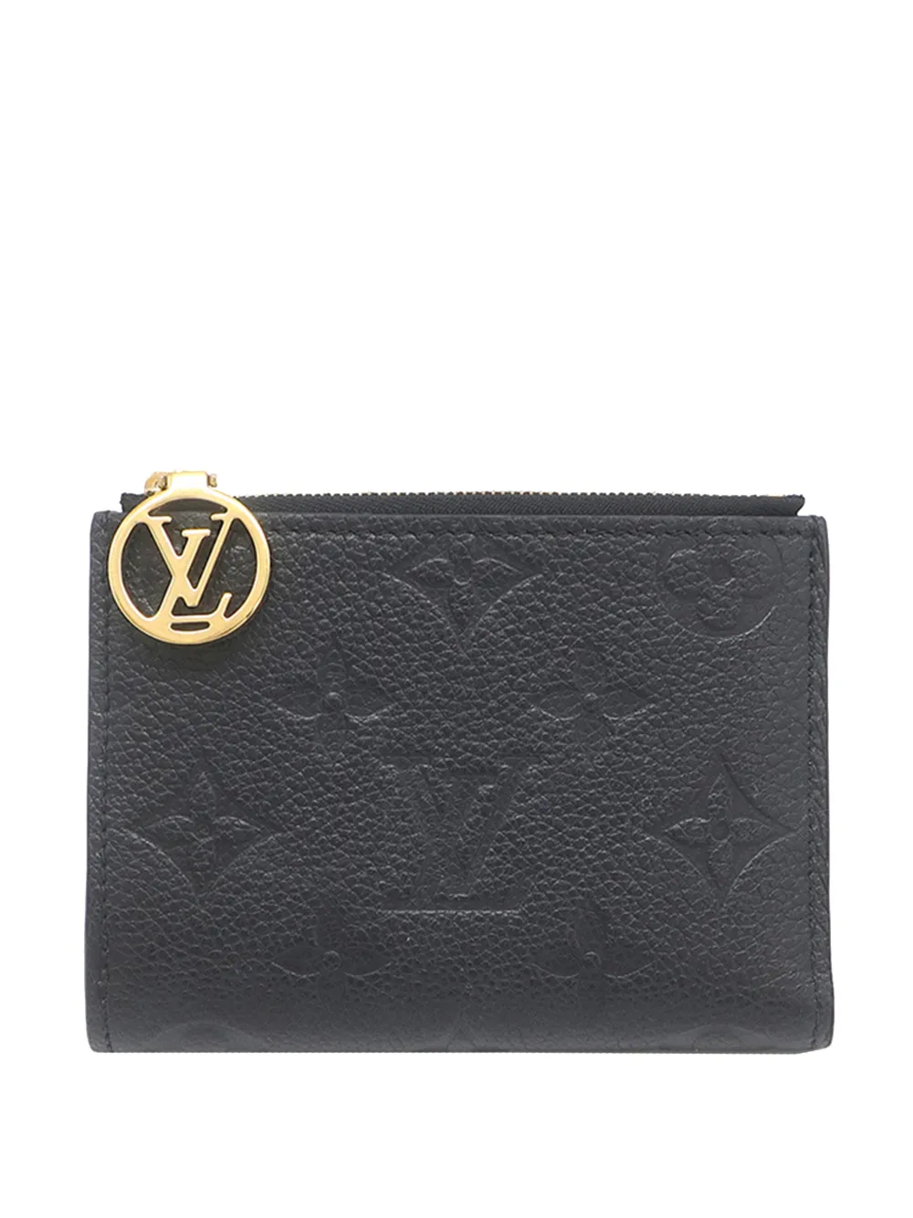 Pre-owned Louis Vuitton 2021-2026 Monogram Empreinte Lisa Compact Wallet Small Wallets In 黑色