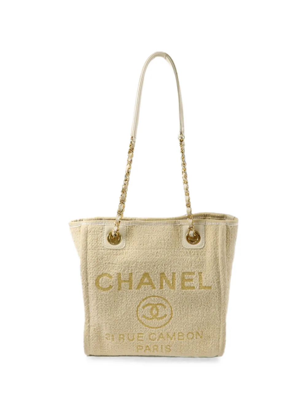 CHANEL Pre-Owned Deauville CC mini chain tote bag - Toni neutri